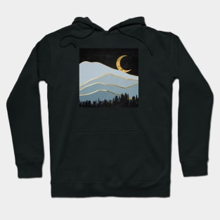 Gold landscape with moon #8 Hoodie